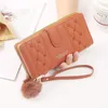 Carteras Mujer Cartera larga Pu Titular de la tarjeta de cuero Gran capacidad Cerrojo Cremallera Monedero Multi Organizador Teléfono celular Bolso de mano