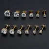 316l Stainless Steel Hypoallergenic Cubic Zirconia Ear Rings Cz Round Moissanite Diamond Stud