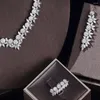 Necklace Earrings Set 4PCS African Wedding Jewelry For Women Cubic Zircon UAE Dubai Bridal Party Gift