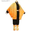 Costumes d'anime tueurs de démons Agatsuma Zenitsu Cosplay venez Kimono vêtements d'halloween L231027