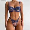 BH-Sets, sexy Dessous für Frauen, Übergröße, zweiteilige Unterwäsche, Blumenstickerei, Netzstoff, Bügel-Dessous-Set, Dessous-Set für Damen, 2-teiliges Set T231027