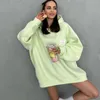 Kvinnors hoodies macarone kärlek patch pullover hoodie höst streetwear tröjor tröjor tröjor kvinnlig söt topp