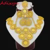 Adixyn Turkey Coin Necklace Earring Ring Bracet Jewelry for Women for Gold Color Coinsアラビア語アフリカのブライダルウェディングギフト2207308S