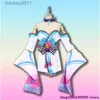 Trajes de anime Ahri Cosplay Come Anime Jogo LOL A raposa de nove caudas Spirit Blossom Peruca Sapatos Adulto Vestido Halloween Sexy Mulher Kimono Terno L231027