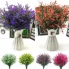 Flores decorativas artificiais de lavanda, plantas falsas, decoração de jardim doméstico, flor de plástico, uso externo, bonito, interno