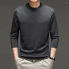 Men's Sweaters Top Grade Worsted Wool Tees Casual Solid Smooth Sheep Clothes Long Sleeve Jumper Pullover Male Thin Knit T-shirt