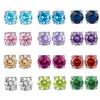 Party Favor RINNTIN Brilliant Cubic Zirconia Birthstone Aretes Jewellery Wholesale 925 Sterling Silver Stud Earrings For Women