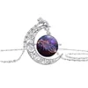 Pendant Necklaces Fashion 12 Zodiac Sign Glass Cabochon Necklace Constellation Horoscope Astrology Statement Star Gemstone Gift Drop Otdrs
