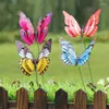 Garden Decorations Colorful Butterflies Stakes 25 Pcs Waterproof Yard Decor Arrangement Art Outdoor Flower Pots Lawn Decoration Ornaments