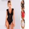 Set sexy Orsacchiotti sexy Maglia di pizzo Body da donna Lingerie sexy Halter Tuta Pigiama Hollow See-through Teddy Body T231027