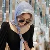 Halsdukar eleganta mode mångsidiga kontrast färg huvud lock vindtäta wraps bandana sjal kvinnor halsduk hijabs flätor huvuddukar