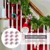 Kwiaty dekoracyjne 12PCS Glitter Artificial Poinsettia Pick for Christmas Wreaths Garland Holiday Decoration ()