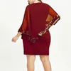 Casual Jurken Jurk Dames Elegant 2023 Effen Kleur O-hals Onregelmatige Pailletten Patchwork Koude Schouder Voor Feest Bruiloft Zwart 5XL