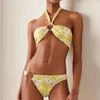 Dames Badmode Badpak Set Vrouw 3-delig Bikini 2023 Badpak Dames Geel Opdrukken Vrouwelijke bikini's Zomer Strandkleding Dames