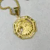 Collane con ciondolo Uomo in acciaio inossidabile Hip Hop Esagramma Forma di aquila con strass Collana di moda Regali di gioielli maschili