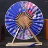 Decorative Figurines 1Pcs Chinese Style Bamboo Windmill Folding Fan Fans Flower Pocket Hand Round Circle Wedding Party Decor Gift