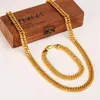 Herren Miami Cuban Curb Chain Echtes 24k Massives Gold GF Hip Hop 10MM Dicke Halskette Armband Schmuck Sets219D