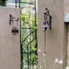 Decorazioni da giardino Campana per cena vintage in ghisa, decorazione per ingresso, montaggio a parete, uccelli antichi adorabili, porta in metallo, fattoria