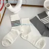 Chaussettes pour hommes Asymétrique Style étranger Ab Sports Barres horizontales mi-longues pour enfants Ins Tendance Pile College Couplen3yh 0wu1