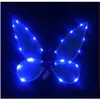 Kostymtillbehör Lyser upp Fairy Wings for Adts LED Butterfly Sheer Girls Women Halloween Dress Props Drop Delivery Apparel Costum Dholh