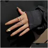 Bandringar Fashion Cool Snake Shape Rings for Women Bijoux Justerbara Crystal Weddings Party Jewelry Drop Delivery Jewelry Ri Dhgarden Otqb4