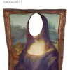 Anime Costumes Cosplay Funny Mona Lisa ral Comes Props for Adult Unisex Sponge Jumpsuit Halloween Classic Carnival Fancy Dress Up Party L231027