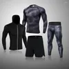 Sous-vêtements thermiques pour hommes, ensemble de 4 pièces, combinaison de sport à Compression d'hiver, vêtements longs, survêtement de course, collants d'entraînement