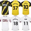 Club 2023-24 Soccer Watfords Jersey 37 Martins 19 Youssouf 9 Rajovic 4 Hoedt 10 Louza 24 Dele-Bashiru 45 Andrews 7 Ince 5 Porteous 18 Zestawy koszulki piłkarskiej Asprilla Drużynie