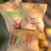 Gift Wrap 24sets Christmas Kraft Paper Bags Santa Claus Snowman Holiday Xmas Party Favor Bag Candy Cookie Pouch Wrapping Supplies 231027