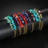 Charm Bracelets Acheerup Fashion Stone Splice Women Bracelet Stainless Steel Cuban Chain Colorful Stones Birthday Jewelry Couple Gift