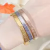 Bangle Bangle Stainsal Steel Fashion Bracelet Classic Maze Print Womens Jewelry Gift Multisize 231027