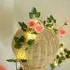 Fiori decorativi 2m 20led Artificiale Fiore di rosa Rattan Luce Luci finte Stringa per la decorazione domestica di nozze