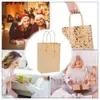 Gift Wrap 25Pcs Bags Kraft Paper with Handles Party Decoration Sweets Candy Bag for Christmas Birthday Wedding Guest Favor Gifts 231027