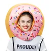 Halloween Costumes Christmas Cosplay CostumeHalloween Party COS Donut Head Set Strawberry Cake Props Stage Costume Food Funny