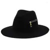 BERETS ZIPPER 2023浅いFedora HATレトロウールレディースヨーロッパパンクチェーンノベルティフラットキャップメンストリートファッションワイルドトレンド