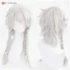 Catsuit-kostuums Game Identity V Ithaqua Nachtwacht Cosplay 45 cm Wit Gevlochten Anime Pruiken Hittebestendig Synthetisch haar + Pruikkapje