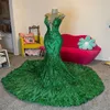 Vestido de noche de lentejuelas verde brillante Vestido de fiesta de sirena elegante para niñas negras 2024 Vestido de fiesta de cumpleaños formal Glitz y Glam Vestidos de fiesta personalizados