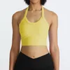 Kvinnors tankar Yoga Sports Fitness Muscle Tee Fashion Strap Camisole Tank Top With Chest Pad Sexig vacker Back Halter Kvinnlig sportväst