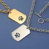 Dog Tag10PCS/ロットステンレススチールミラーポリッシュドッグタグペンダントネックレス女性男性ジュエリーギフト45cm