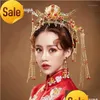 Anhänger Halsketten Haarspangen Haarspangen Niushuya Luxus Hochzeit Braut Traditionelle chinesische Accessoires Braut Kopfschmuck Gold Tiara Rou Otmci