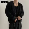 Men s tröjor IEFB Fashion Sweater Cardigan Mink Fleece V Neck Sticked Coat Singele Breasted Autumn Korean Loose Overcoat 9C2391 231027