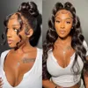 Syntetiska peruker 5x5 HD spetsstängning Body Wave 13x4 Frontal Wig Brizillian Human Hair Glueless Loose For Women Pre Plucked 231027