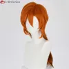 Costumes Catsuit de haute qualité, nouveau Nakahara Chuuya Cosplay Bungo Stray Dogs Orange bouclés, perruques de fête résistantes à la chaleur + bonnet de perruque