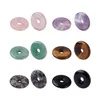 Charms 6 Styles blandade naturstenpärlor Set Green Aventurine Rose Quartz Amethyst Tiger Eye Gemstone Disc Pendants Jewelry Acces298L