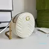 2023-Shoulder Chain Bag Ringer Round Crossbody Large Capacity Purse Student Latest Street Trend Explosive Solid Color Wavy Zipper Women'S Leather Bags 18cm