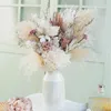 Bouquet de fleurs décoratives en herbe de Pampas naturelle préservée, style Boho, décoration de maison, bricolage rustique, tendance, minimaliste, salle de ferme, mariage