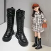 Boots Children's high boots students' black patent leather shoes 2023 winter girls' fashion trendy shoes snow boots children's fashion long boots 231027