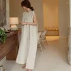 Robes décontractées Été Coton Lin Sans manches Longue Robe de réservoir Femmes 2023 Taille lâche Basic Maxi Sundress Femme