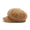 Berets Autumn and Winter Lamb Hair Fashion Basin Cap Men Women Allmatch Teddy Cashmere Fisherman Hat 231027