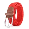 Belts High Quality Fashion Casual Belt Canvas Braided For Women Men Pin Buckle Woven Stretch Elastic Waist Strap Jeans